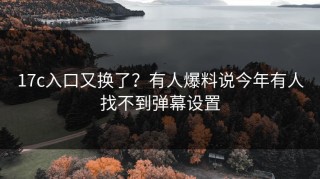 17c入口又换了？有人爆料说今年有人找不到弹幕设置