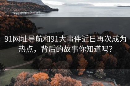91网址导航和91大事件近日再次成为热点，背后的故事你知道吗？
