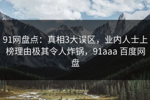 91网盘点：真相3大误区，业内人士上榜理由极其令人炸锅，91aaa 百度网盘